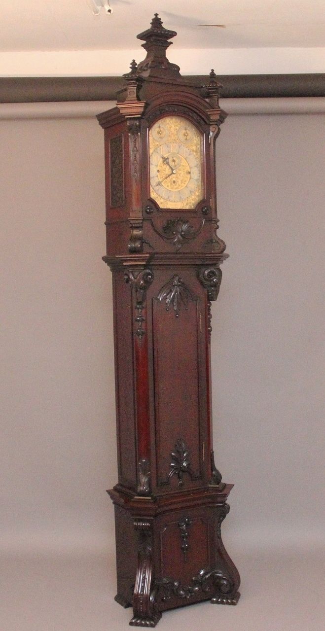 Early 20th Century Carved Mahogany Long Case Clock By Maples & Co Of London
