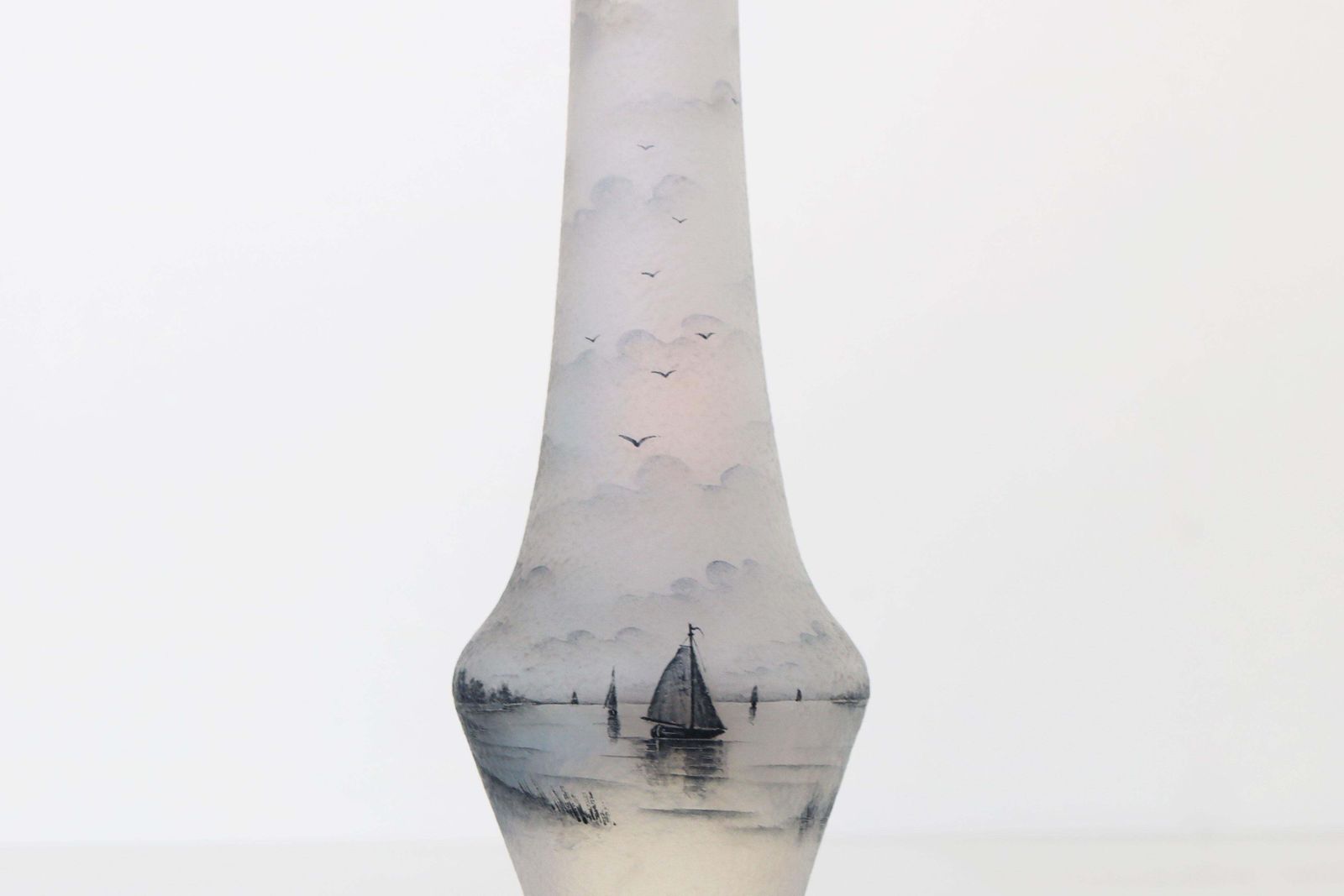 Rare Daum Nancy “Dutch Scene” Vase 1896 France Opalescent Enameled Acid Etched photo buy