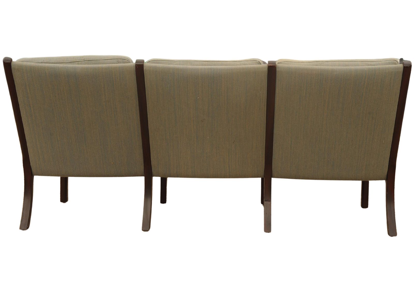 Ole Wanscher Mid Century Three Seat Mahogany Frame Sofa In Original Upholstery By Poul Jeppesens, Made In Denmark photo vinterior