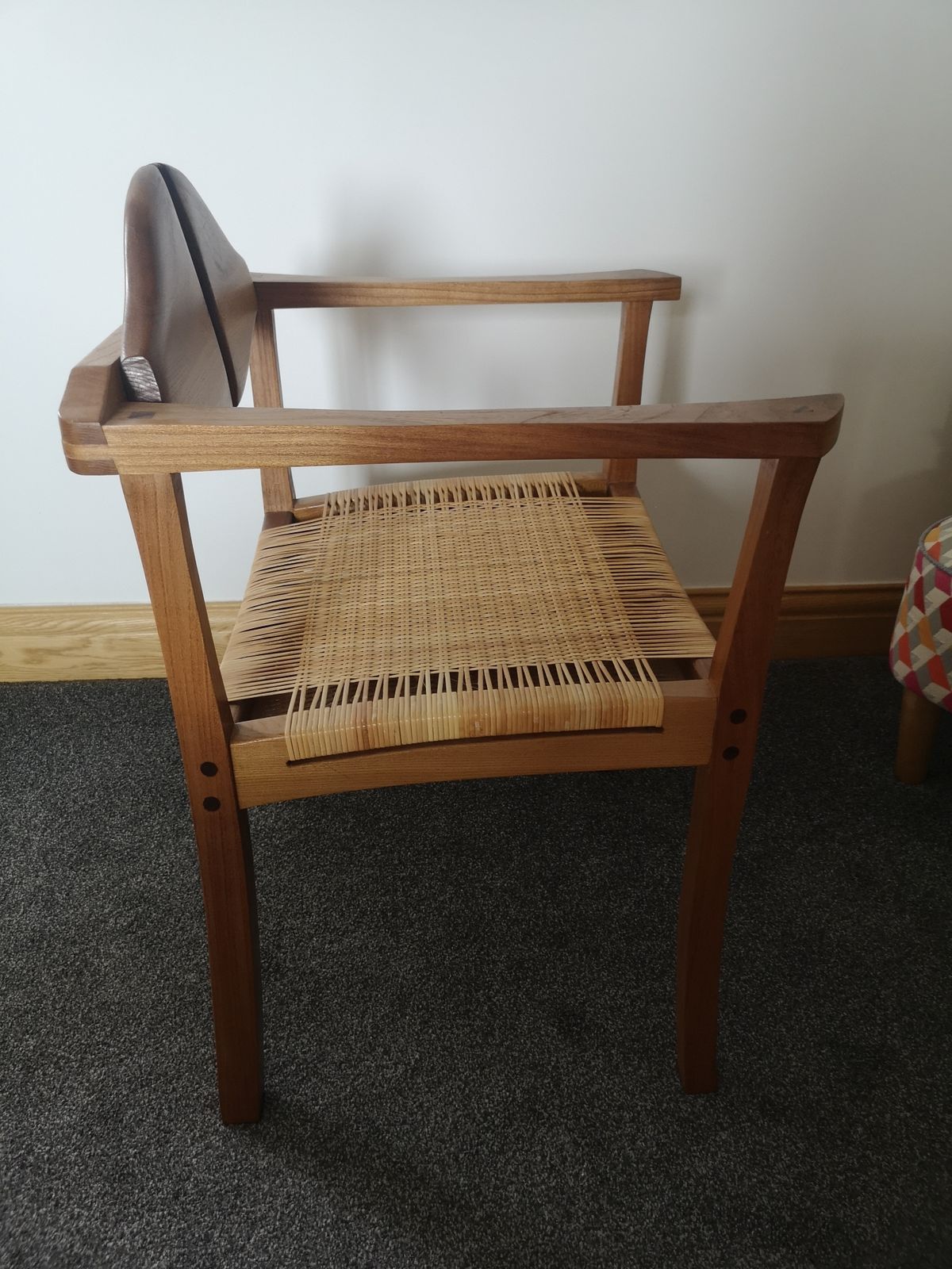 Gene L. Hackleman 1970s Elm And Cane Open Armchair photo vintage