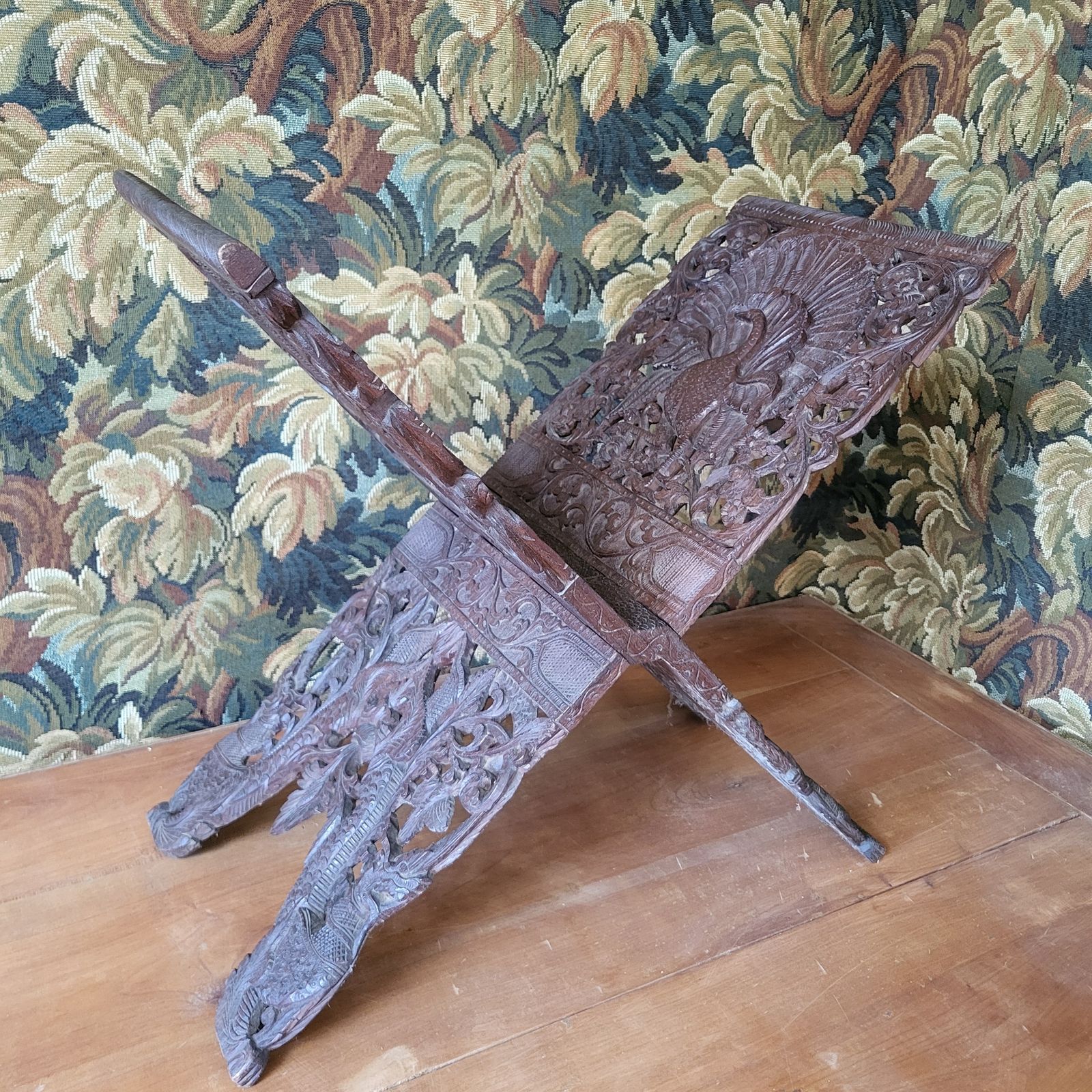 Carved Wooden Folding Bookstand