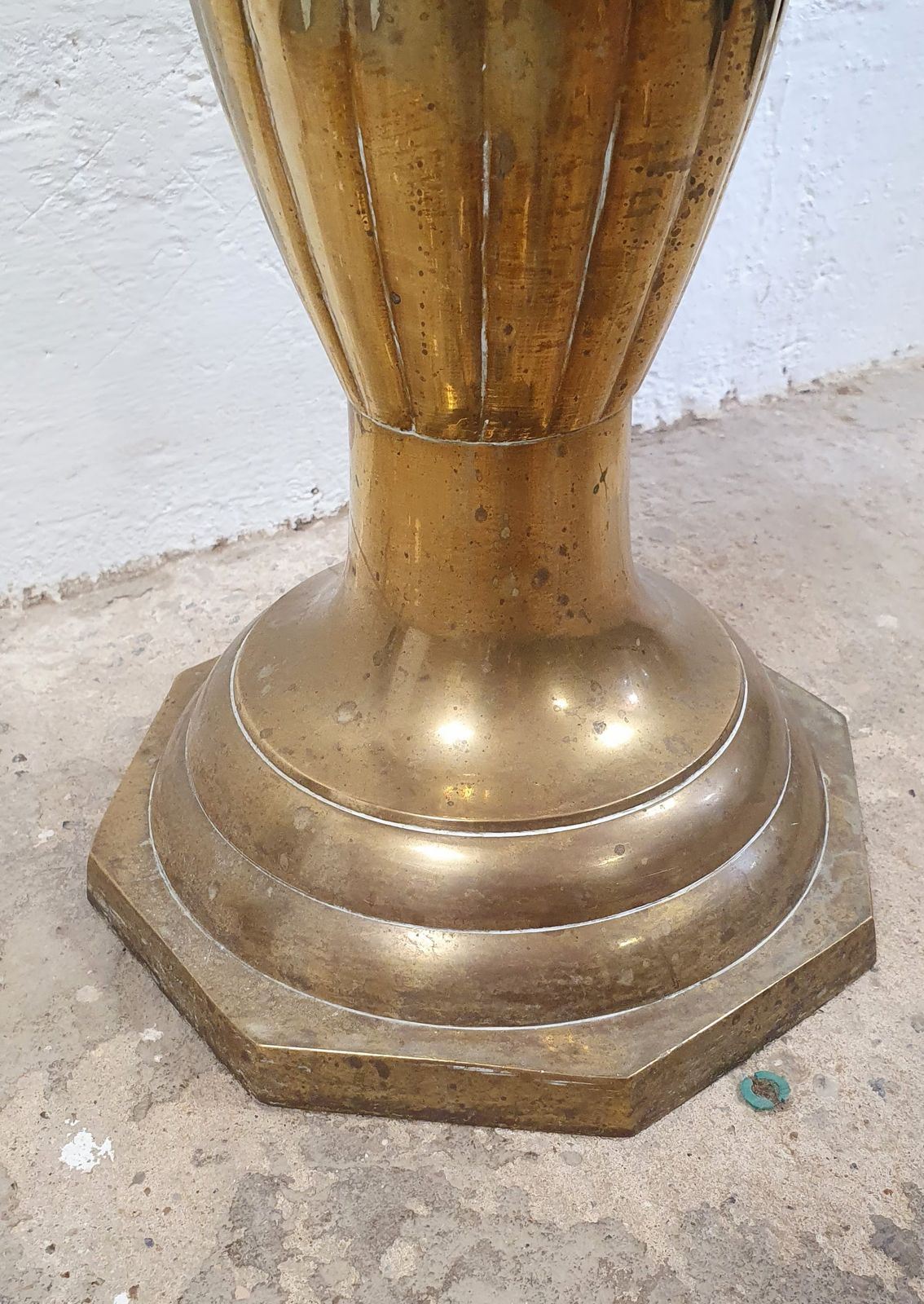 Vintage Brass Jardiniere Planter Floor Standing photo 65.0