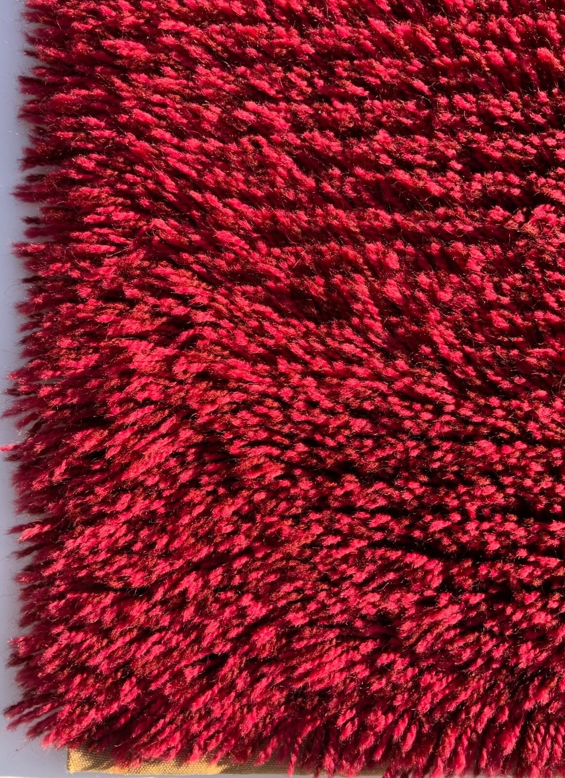 Vintage Red Wool Rya Rug Woven Handmade Vintage Scandinavian Design 1970s photo 251.0