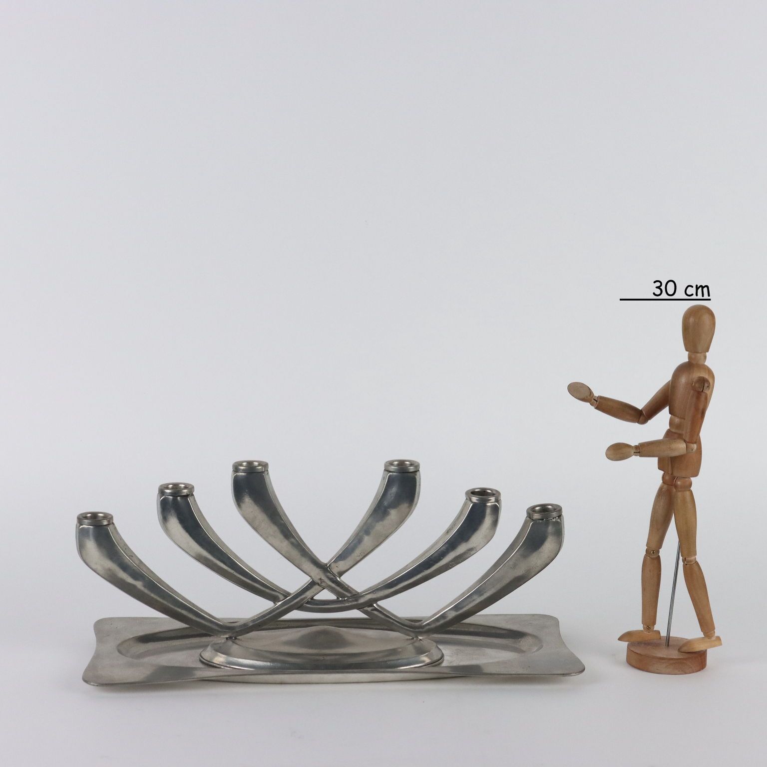 Vintage Candle Holder Set Pewter G. Patrini Atena Italy photo for sale