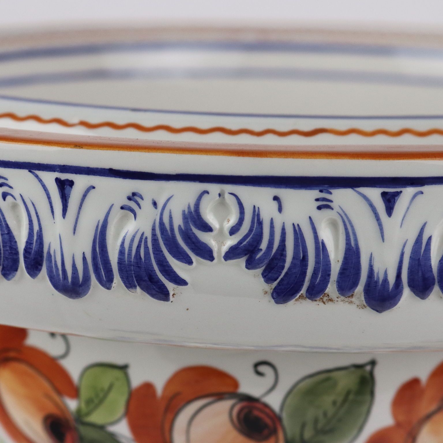 Antique Planter Majolica Coloured Decorations Italy XIX Century photo vinterior