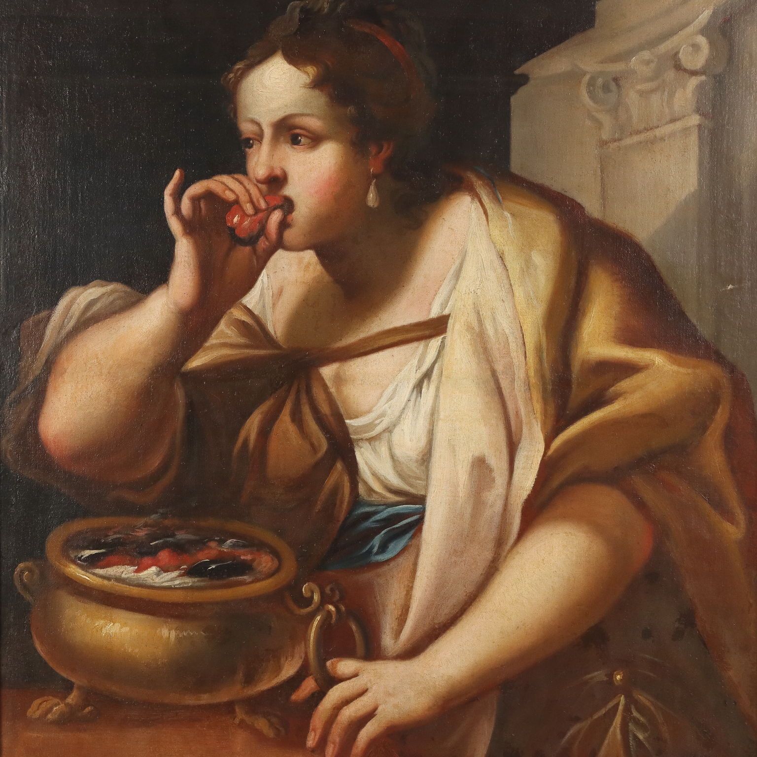 Antique Painting Historical Subject Oil On Canvas XVII XVIII Century photo for sale