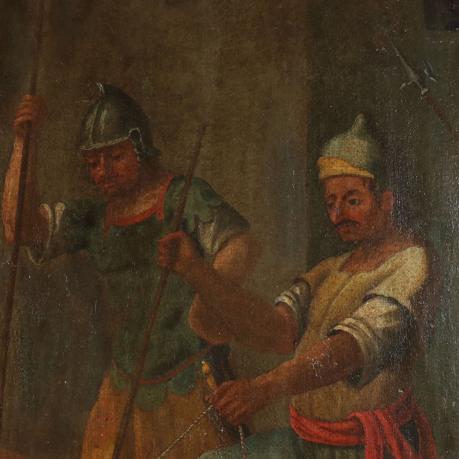 The Way Of The Cross Antique Painting Oil On Canvas XVII XVIII Century photo 930.0