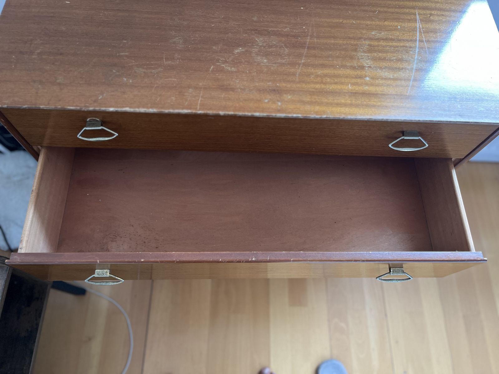 Midcentury ‘Lebus’ Teak And Brass Chest Of Drawers photo buy