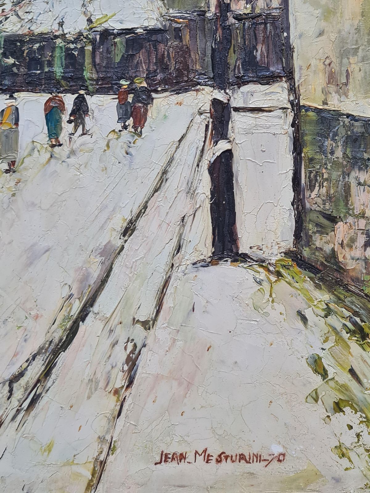 Paris, Montmartre In The Snow, Cabaret Au Lapin Agile After Maurice Utrillo From 1970 By Jean Mesturini photo Art