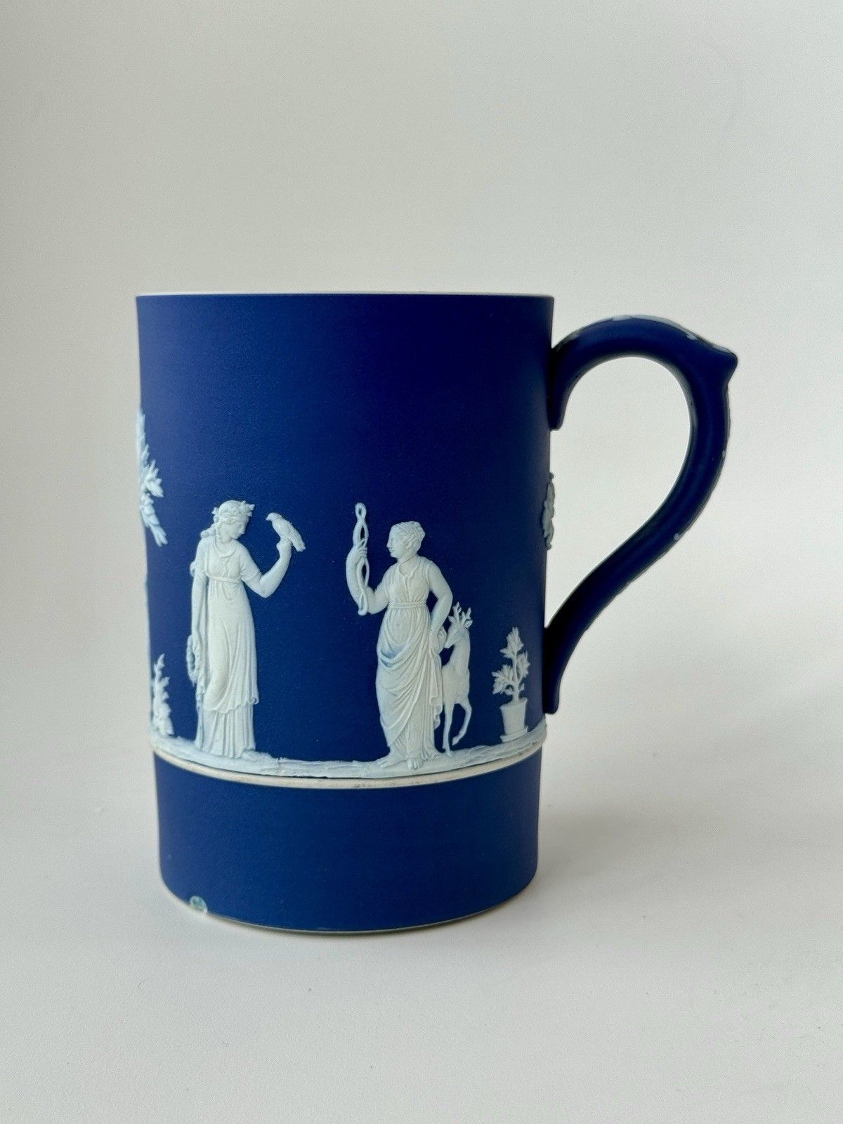 Antique Wedgwood Blue Jasperware Tankard 1903 A/F photo furniture