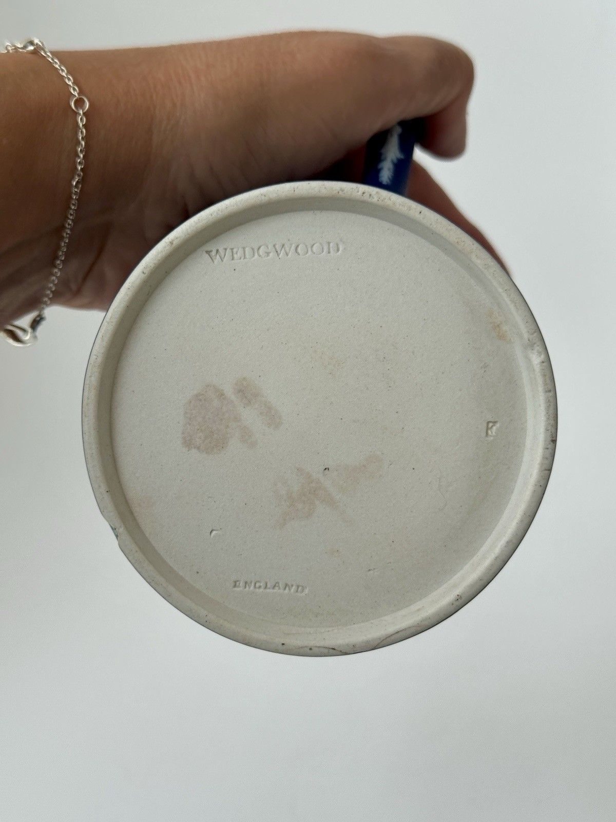photo vintage Antique Wedgwood Blue Jasperware Tankard 1903 A/F