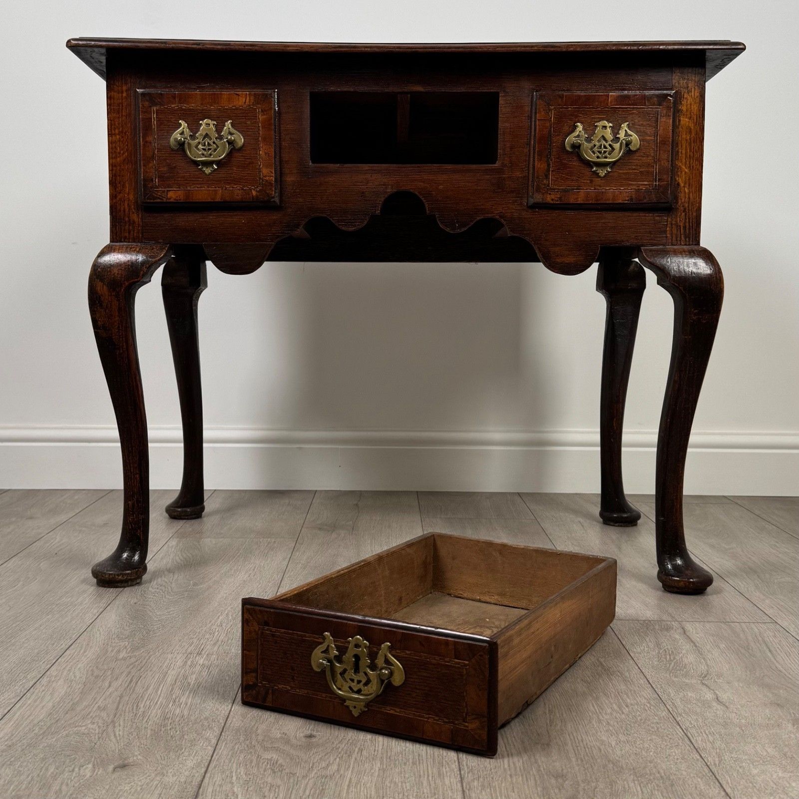 photo for sale Antique 18th Century Fine Quality Lowboy Writing Table In Oak