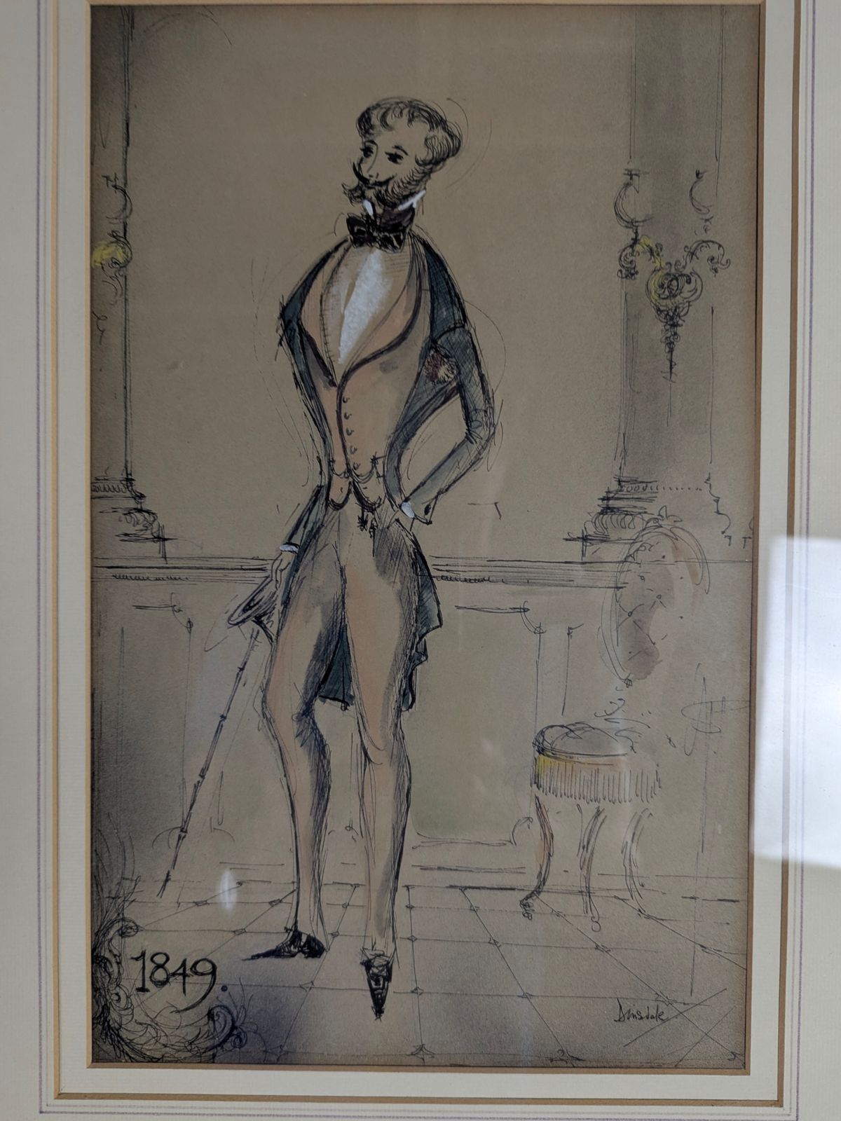 photo for sale Set Of Four Pen And Watercolour Costume Sketches