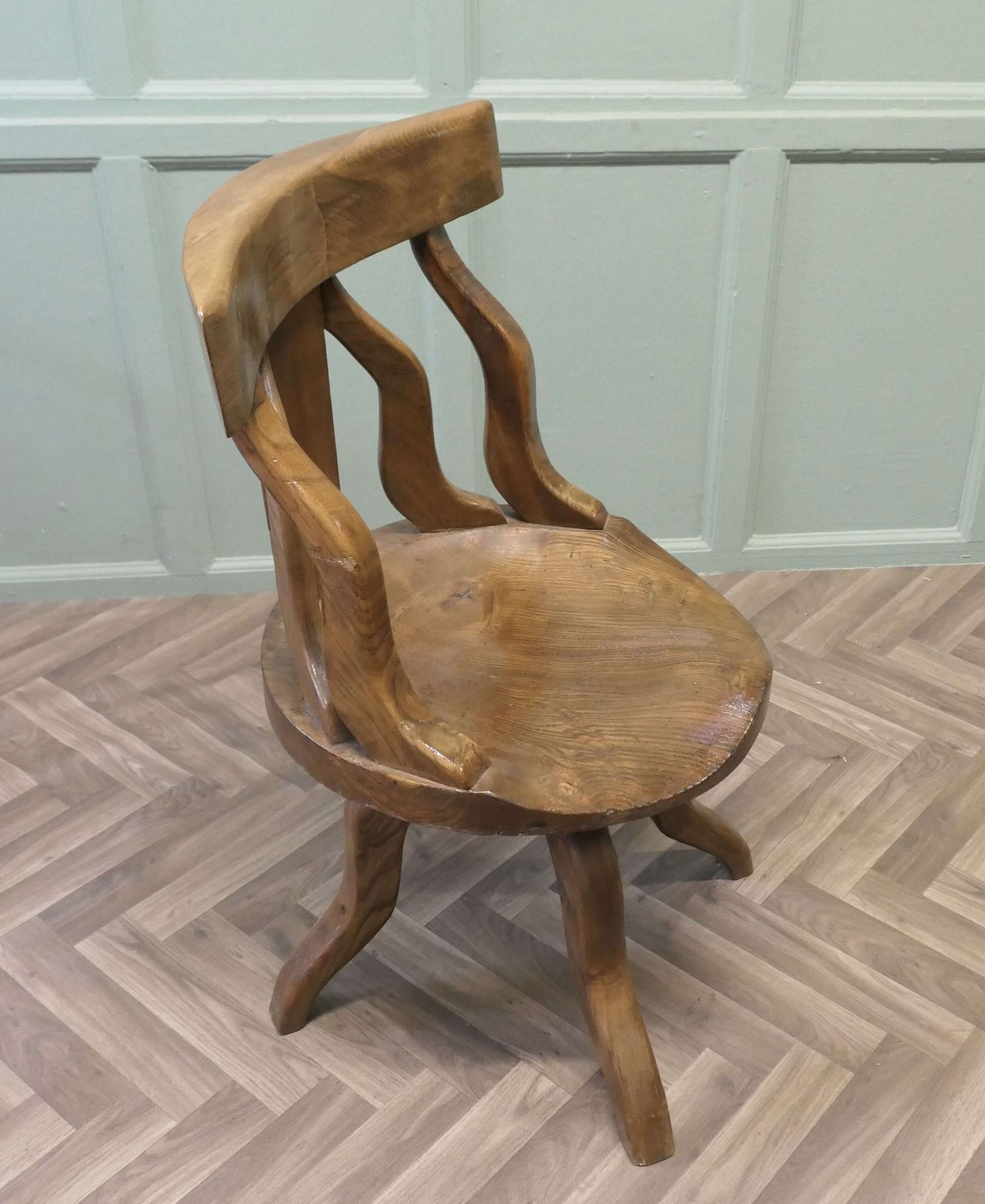 A Swivelling Elm Office Chair Or Desk Chair photo vinterior