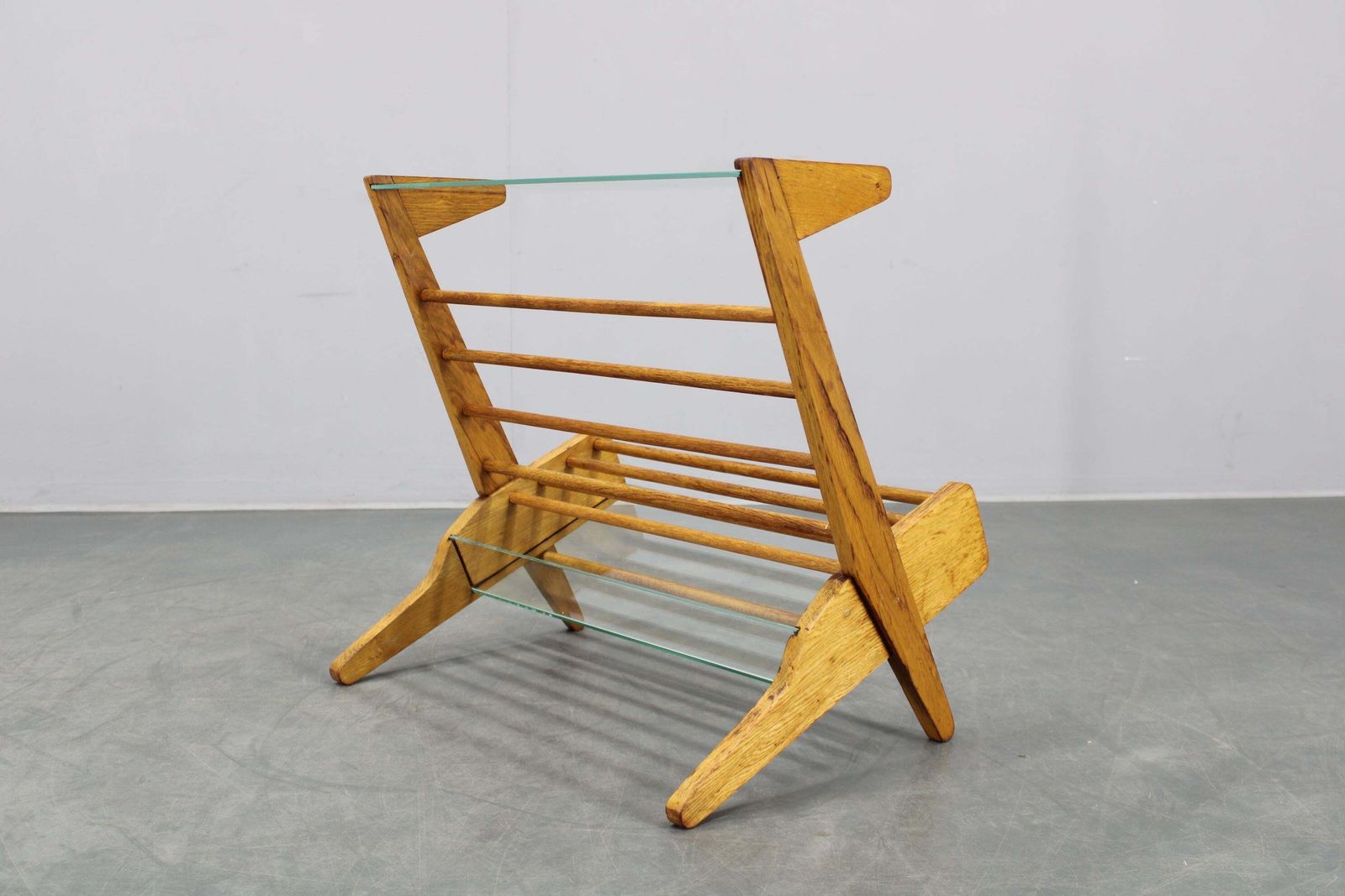 1960s Oak Book Stand Shelf / Rack By  Uluv, Czechoslovakia photo vintage