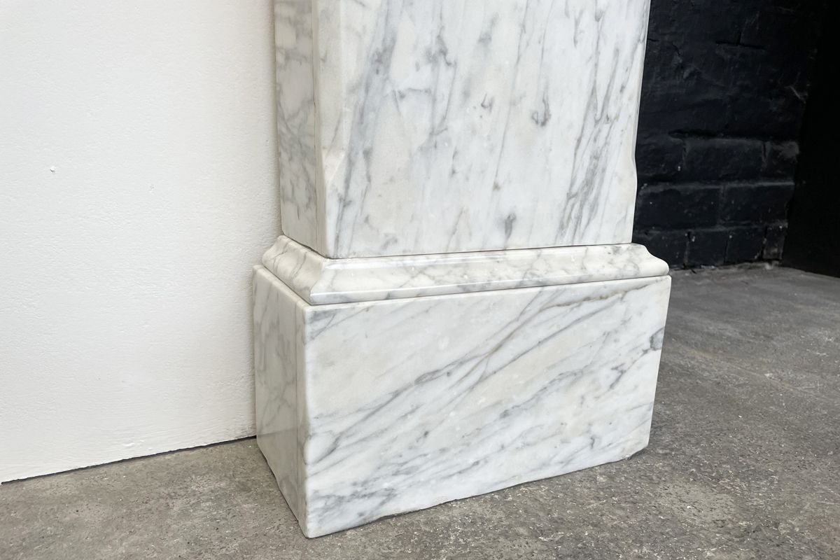Home Fixtures Reclaimed Arched Victorian Carrara Marble Fireplace Surround photo