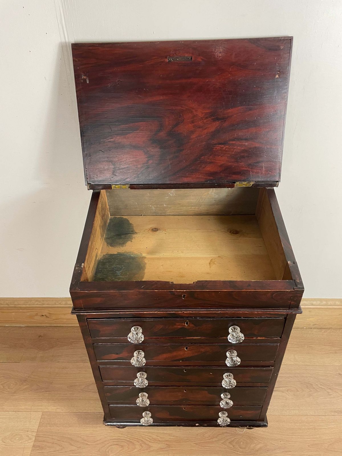 Victorian Original Painted Pine 5 Drawer Desk. photo 345.0