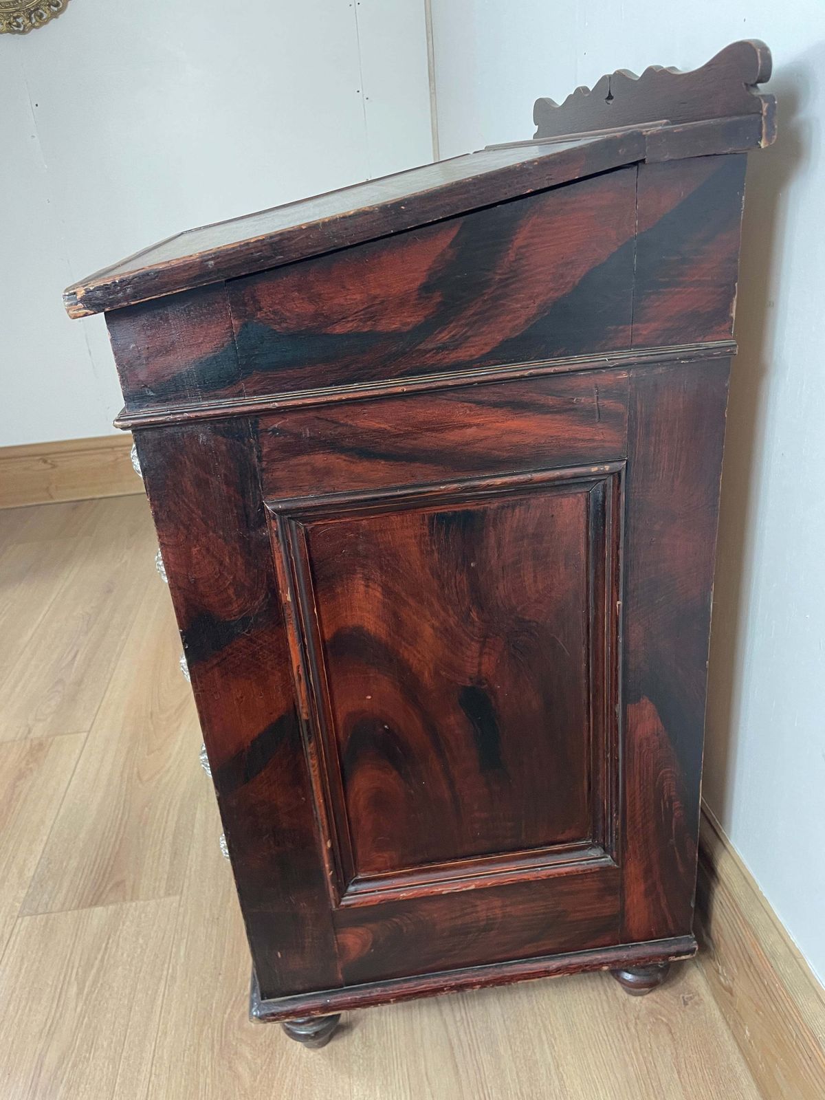345.0 Victorian Original Painted Pine 5 Drawer Desk. photo
