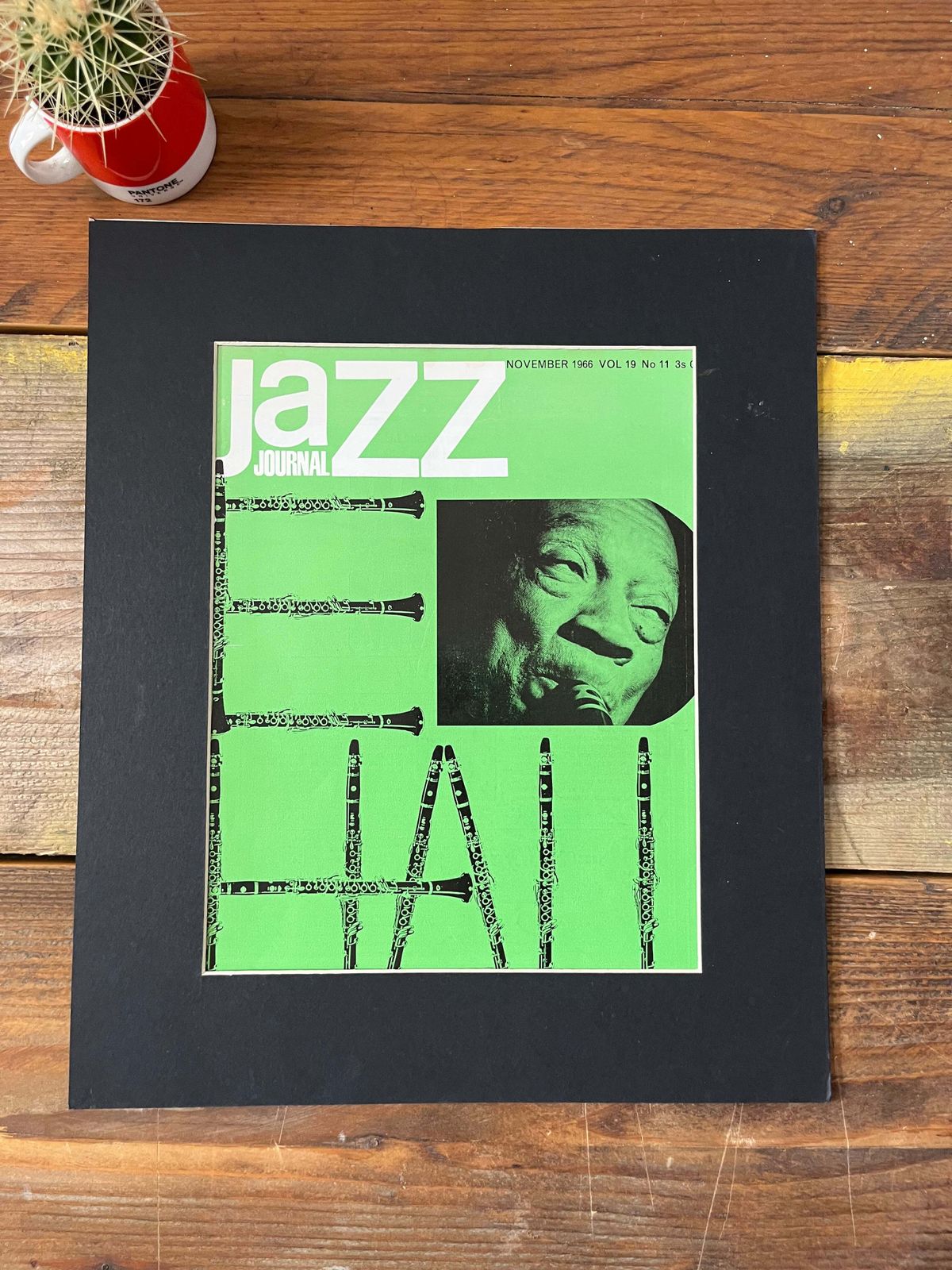 Vintage Jazz Journal Magazine Cover Artwork   Coleman Hawkins November 1966 photo furniture