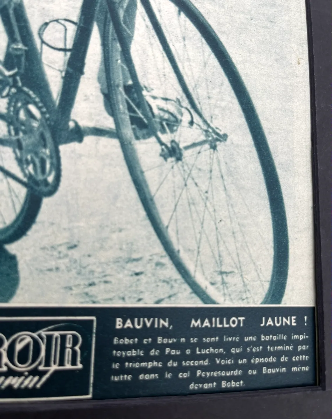 Tour De France Vintage Print 1954 Gilbert Bauvin photo furniture