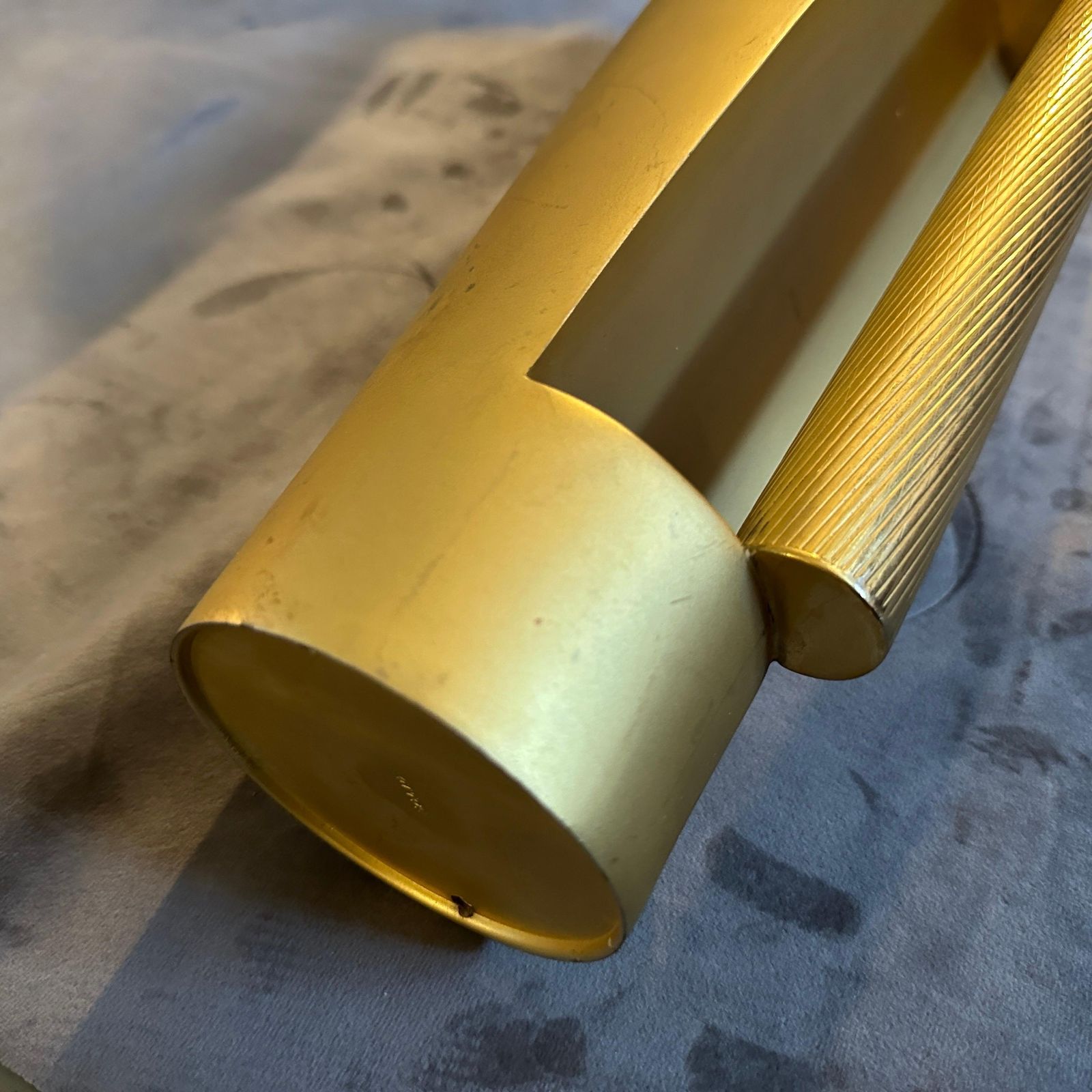 1970s Modern Gilted Metal Sculptural Italian Design Jug Vase photo for sale
