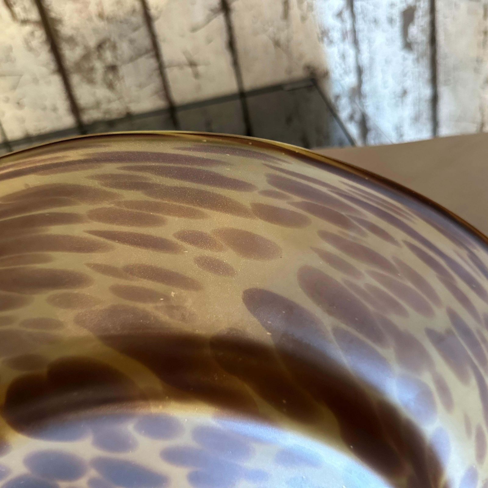 1970s Modern Faux Tortoise Shell Glass Italian Round Centerpiece photo Home Decor