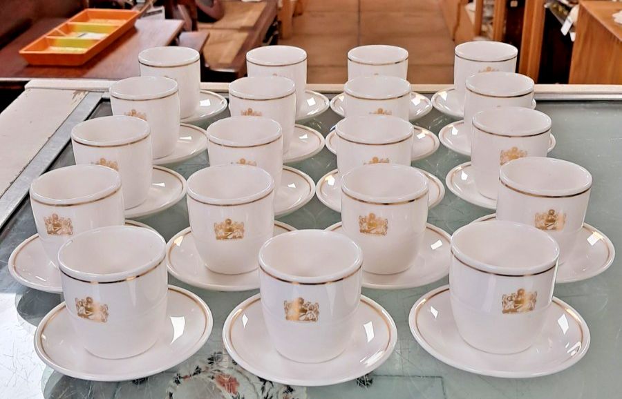 Rare Vintage Royal Doulton For British Airways Set Of 19 Egg Cups & Saucers