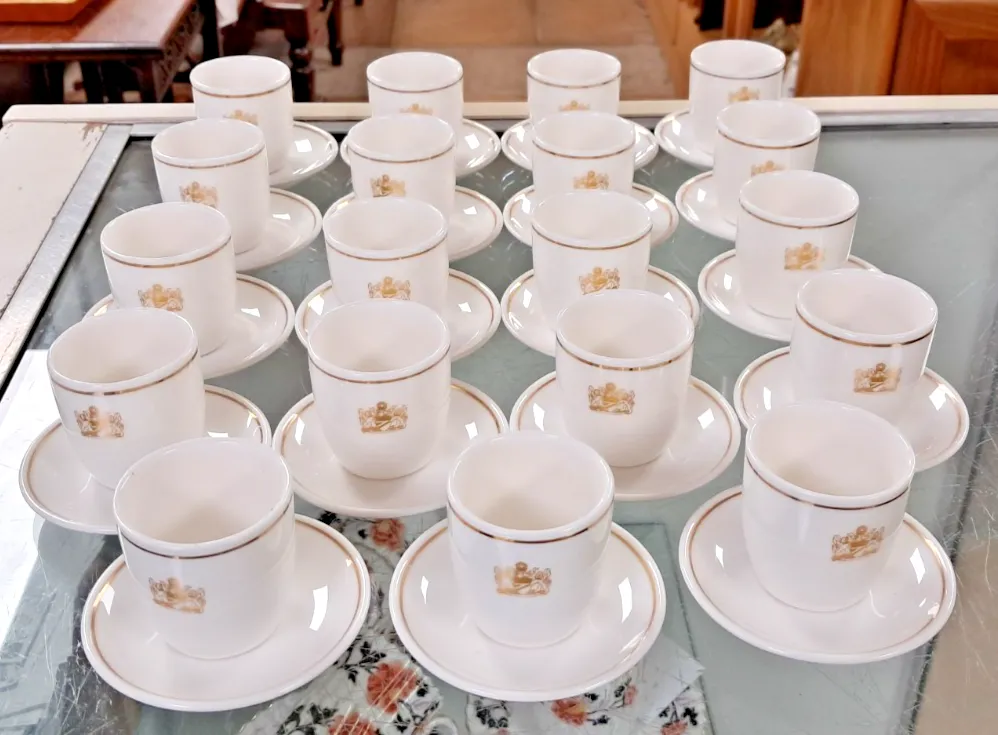 Rare Vintage Royal Doulton For British Airways Set Of 19 Egg Cups & Saucers photo furniture