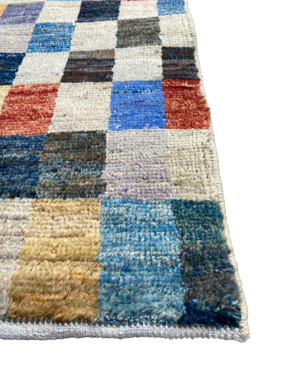 Moroccan Boho Berber Carpet Hand Knotted Multicolor Rug photo furniture