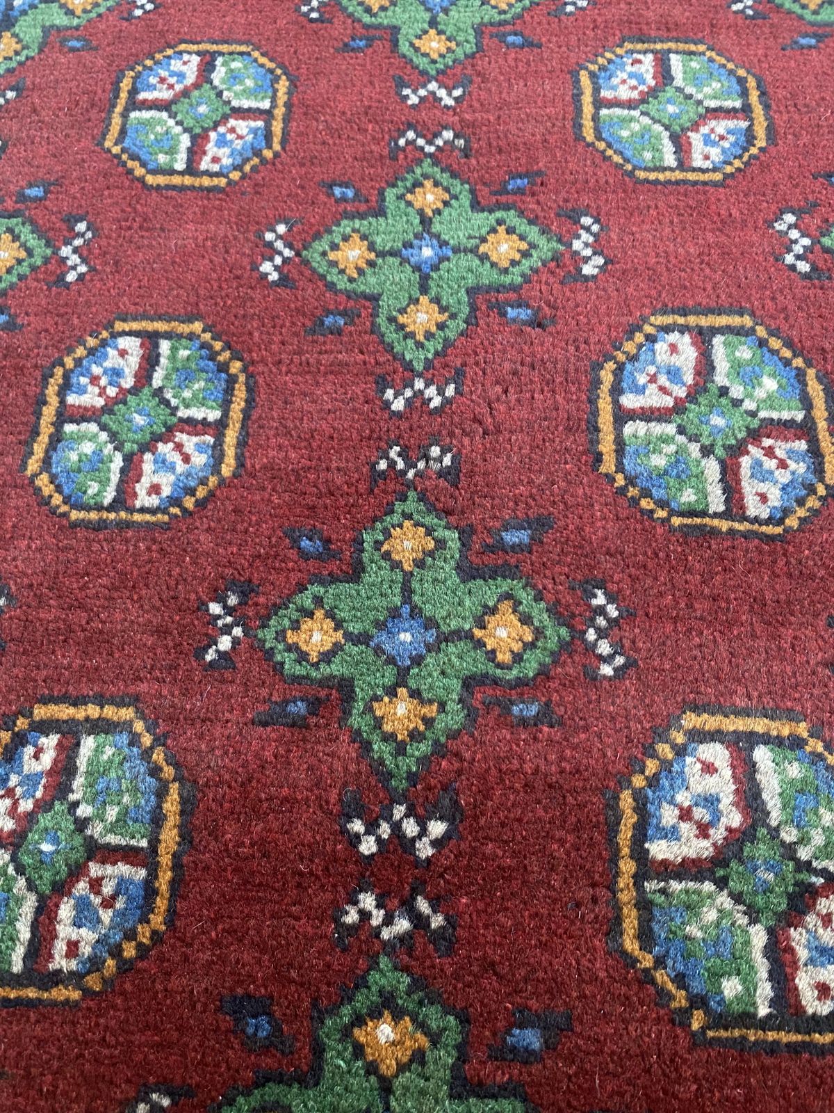 Bokhara Geometric Turkmen 3x10 Hand Knotted Runner Rug photo for sale