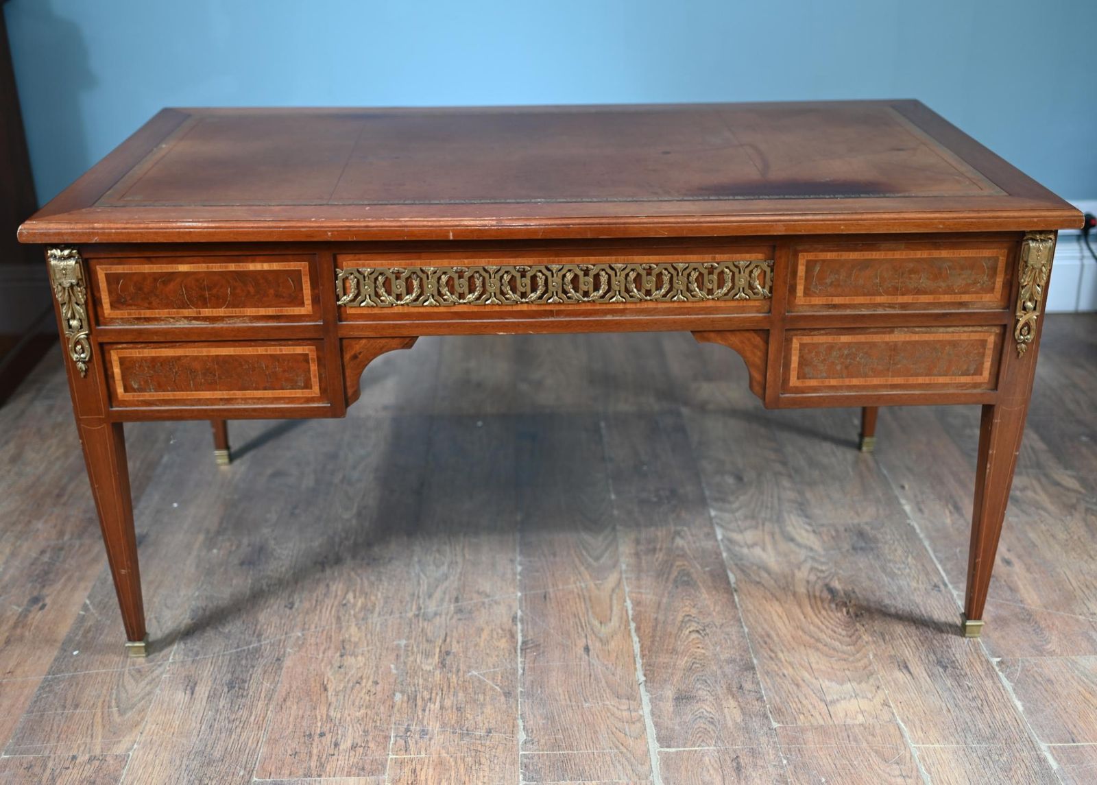Furniture French Antique Desk Directoire Bureau Plat 1880 photo