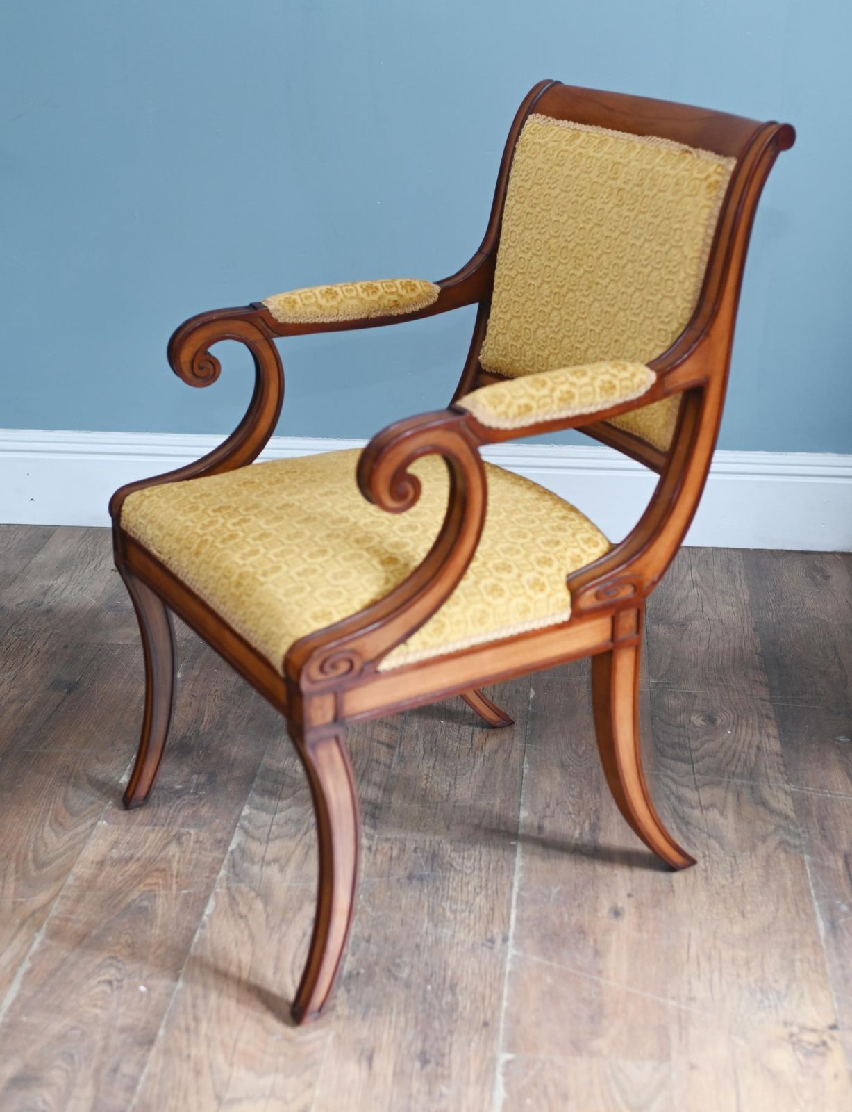 Set Biedermeier Arm Chairs Mahogany Seats 1930 photo Furniture