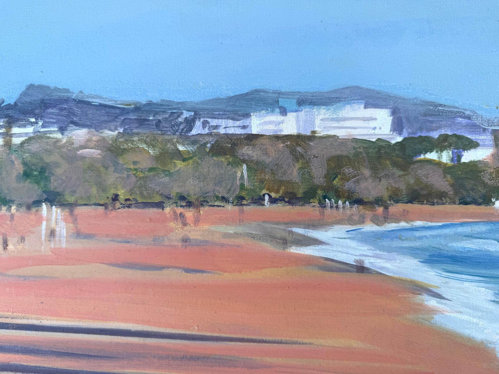 Isidoro Lazaro Marbella Beach Spain Mediterranean Seascape Art Oil On Canvas photo 950.0