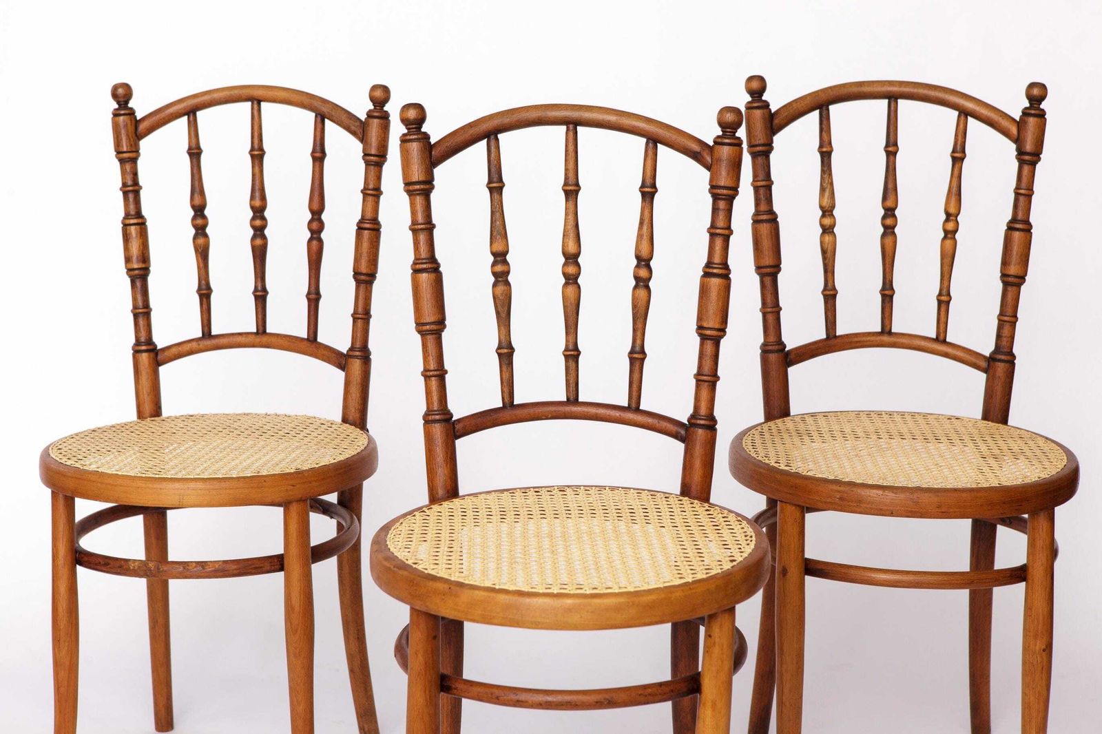 Set Of 4 Josef Kohn Bentwood Chairs – Austrian Vintage 1930s–1950s, Beechwood With Vienna Cane Seats, Thonet Style photo furniture