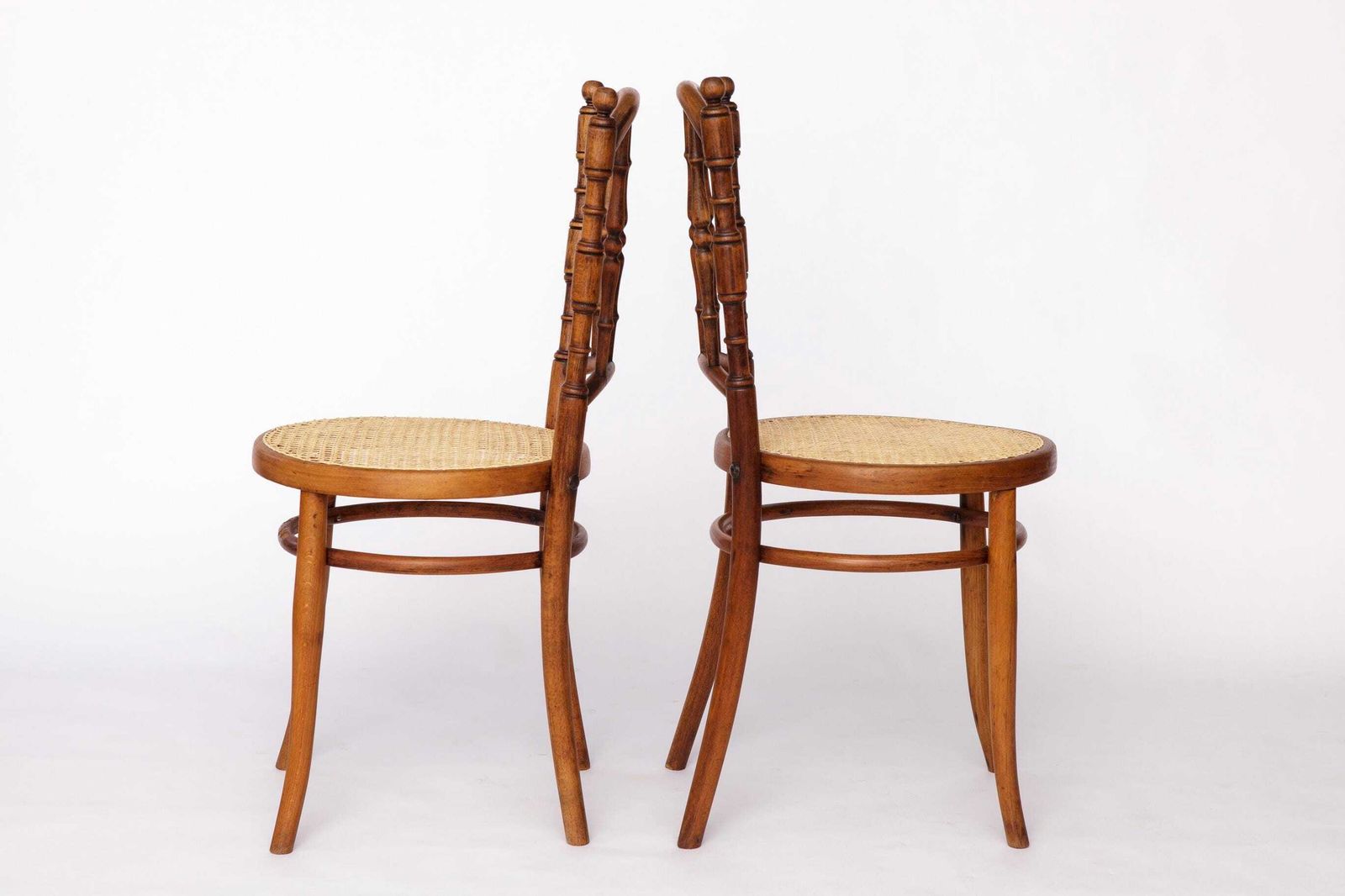 Set Of 4 Josef Kohn Bentwood Chairs – Austrian Vintage 1930s–1950s, Beechwood With Vienna Cane Seats, Thonet Style photo 1531.0