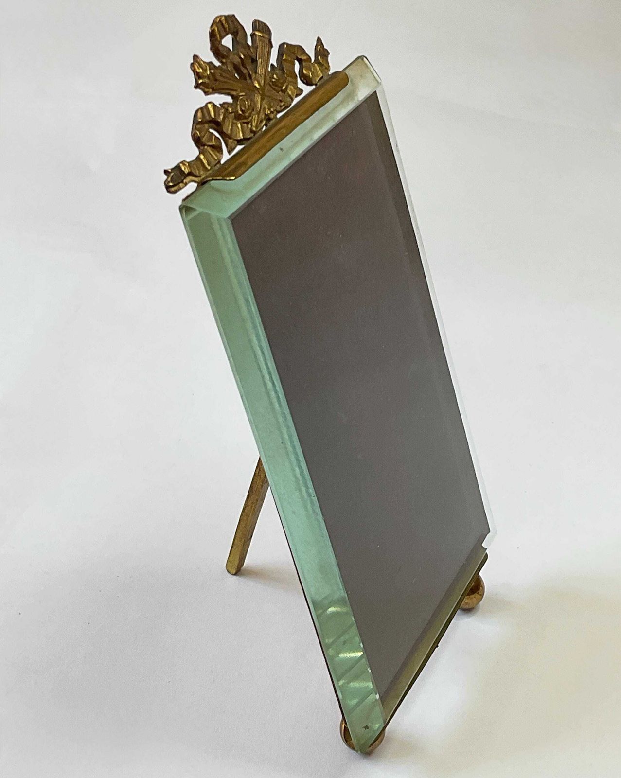 Antique French Gilt Metal And Crystal Glass Photo' Frame, C1890.