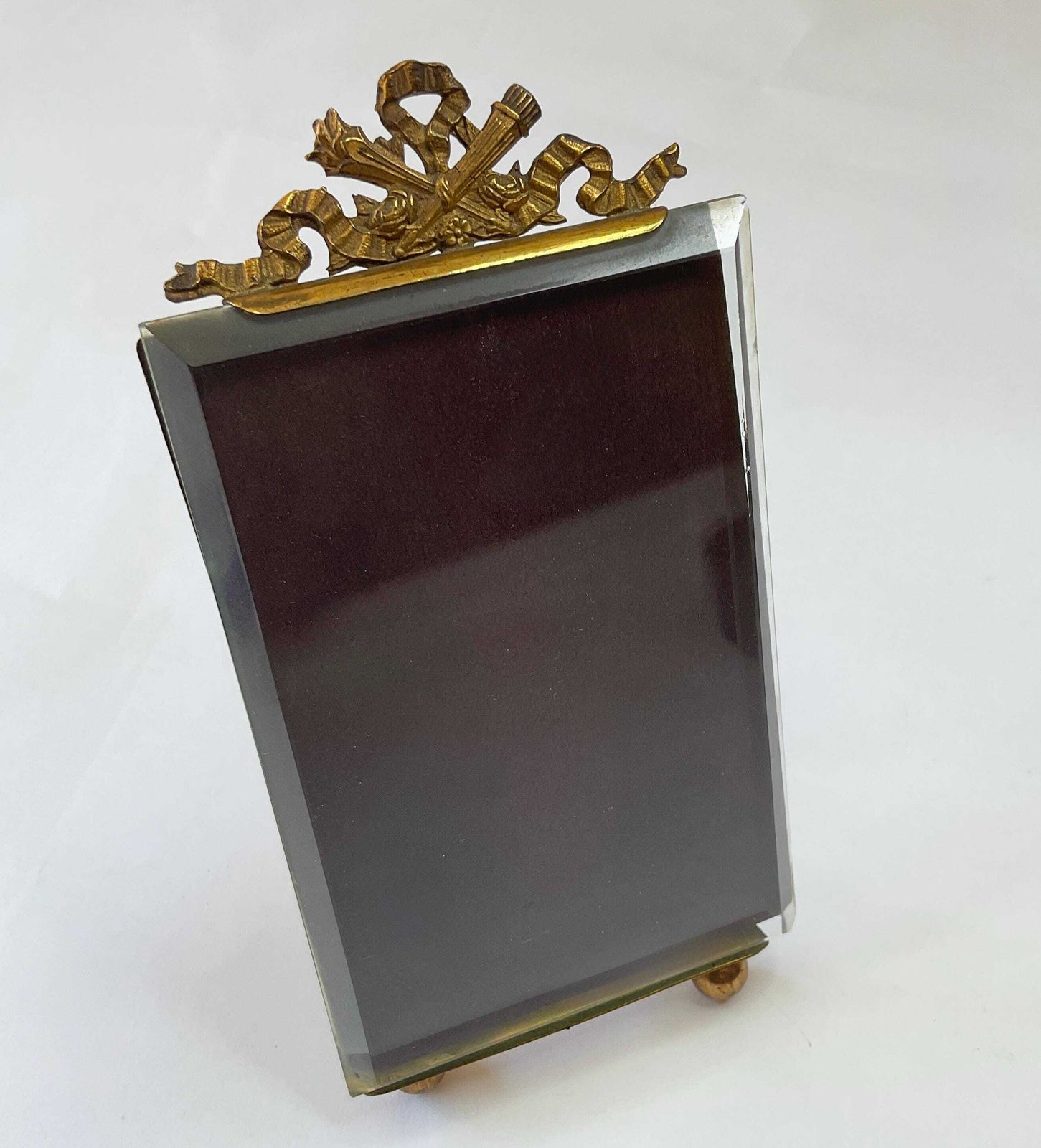 Antique French Gilt Metal And Crystal Glass Photo' Frame, C1890. photo furniture