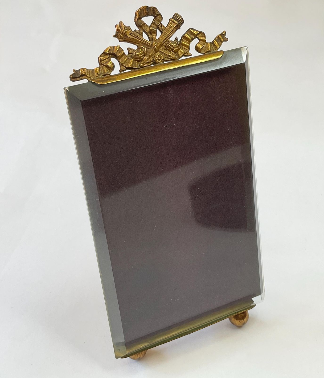Antique French Gilt Metal And Crystal Glass Photo' Frame, C1890. photo for sale