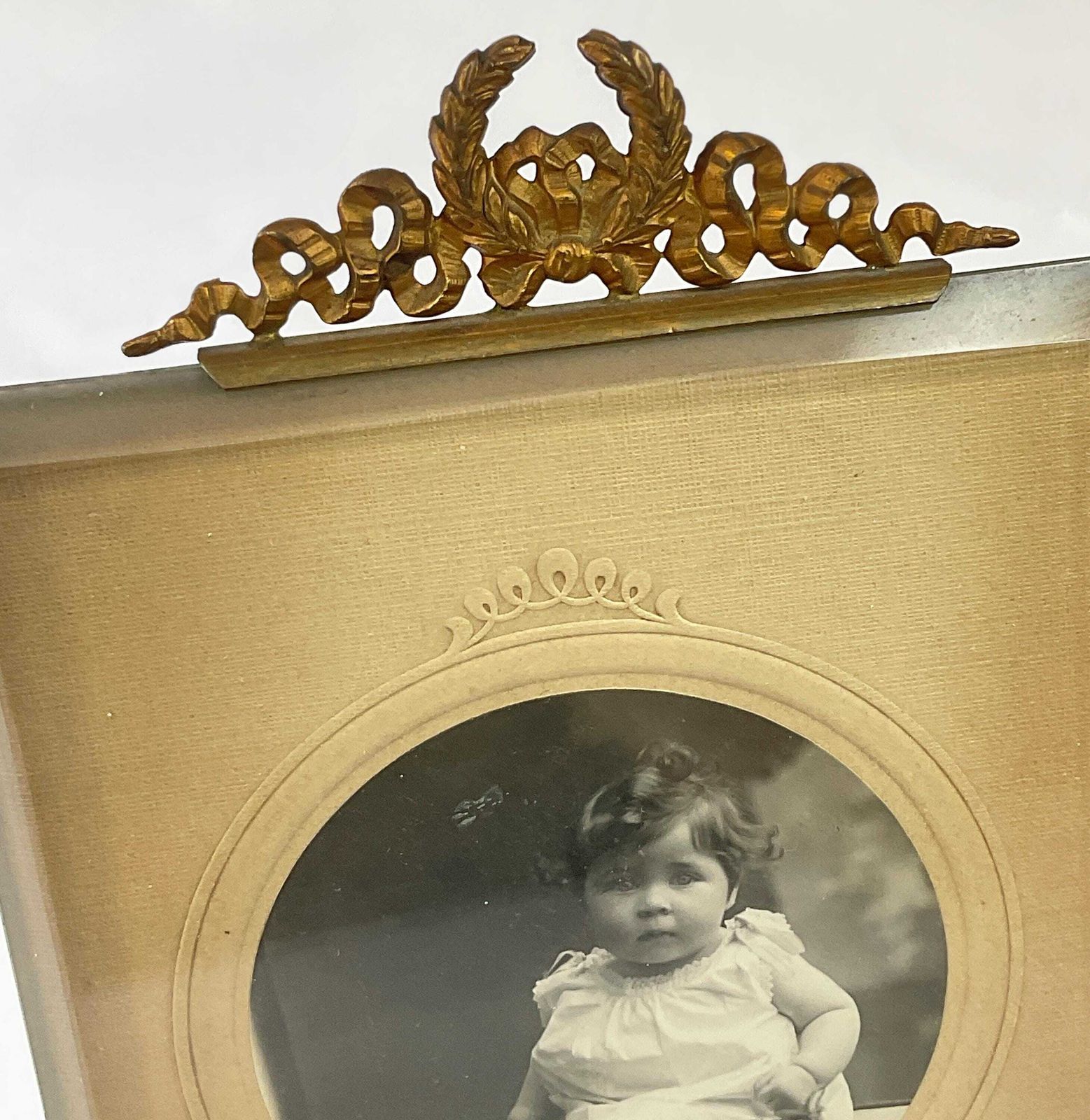 Antique French Gilt Metal And Crystal Glass Photo' Frame, C1890. photo 235.0