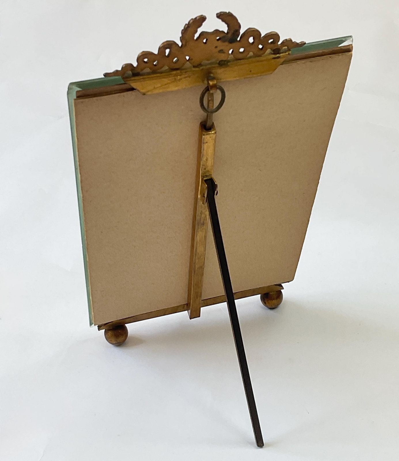 Antique French Gilt Metal And Crystal Glass Photo' Frame, C1890. photo vintage