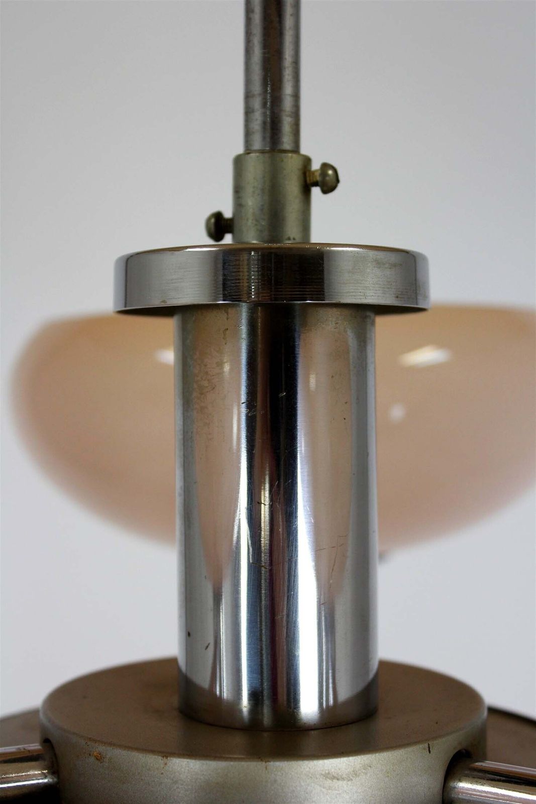 Bauhaus Chrome Chandelier From Napako, Czechoslovakia, 1940s photo vintage