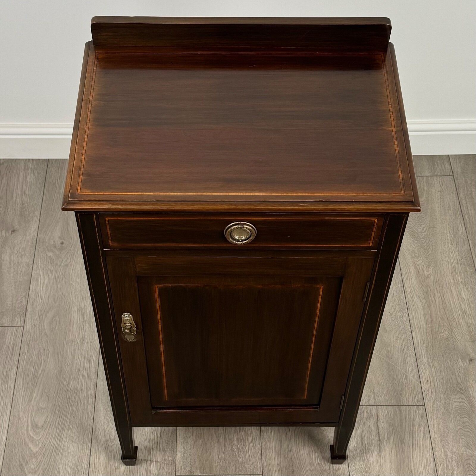photo for sale Antique 20th Century Inlaid Cabinet In Mahogany
