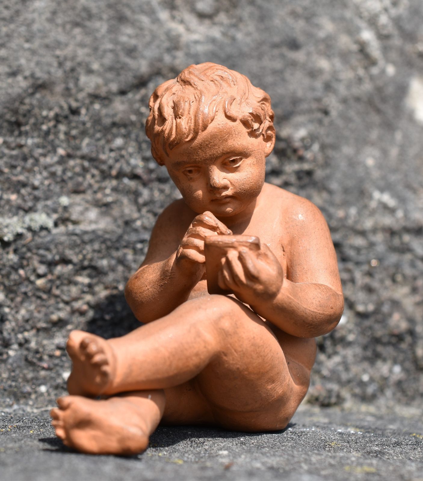 Pair Of Seated Terracotta Putti (Circa 1870) photo 400.0
