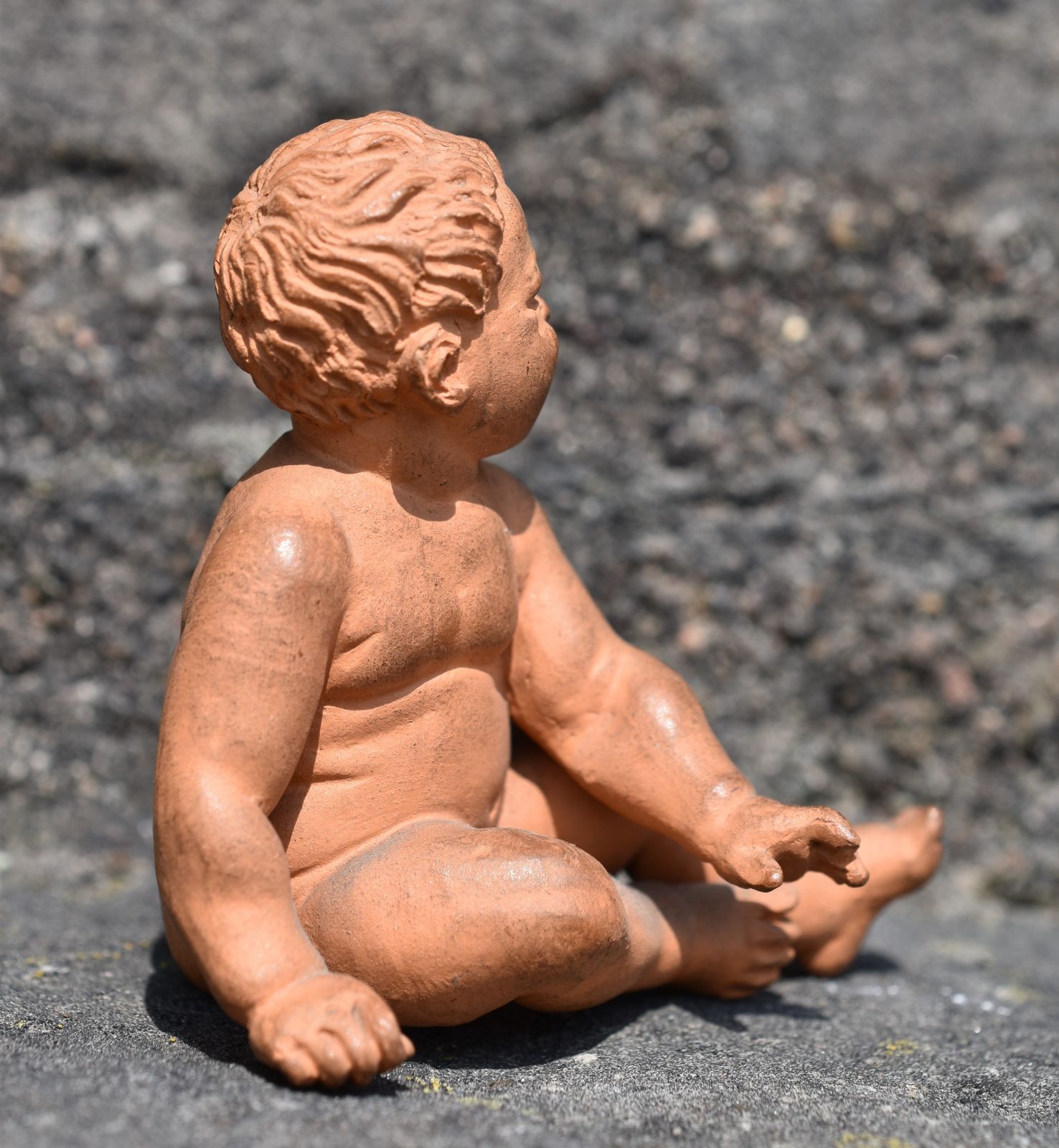 400.0 Pair Of Seated Terracotta Putti (Circa 1870) photo