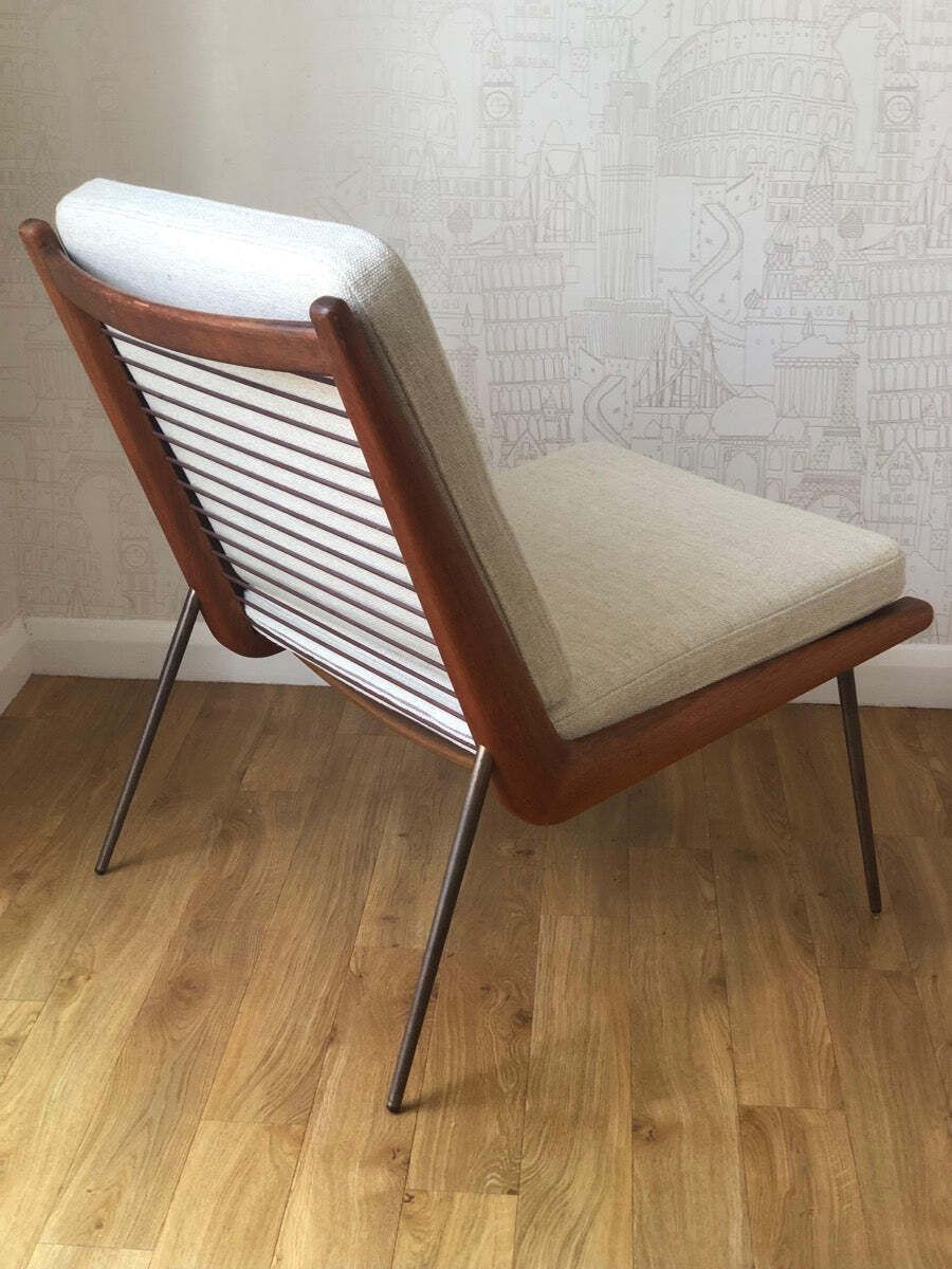 1950s Mid Century Fd134 Danish Teak & Brass Boomerang Chair By France & Søn Designed By Peter Hvidt & Orla Mølgaard Nielsen photo vinterior