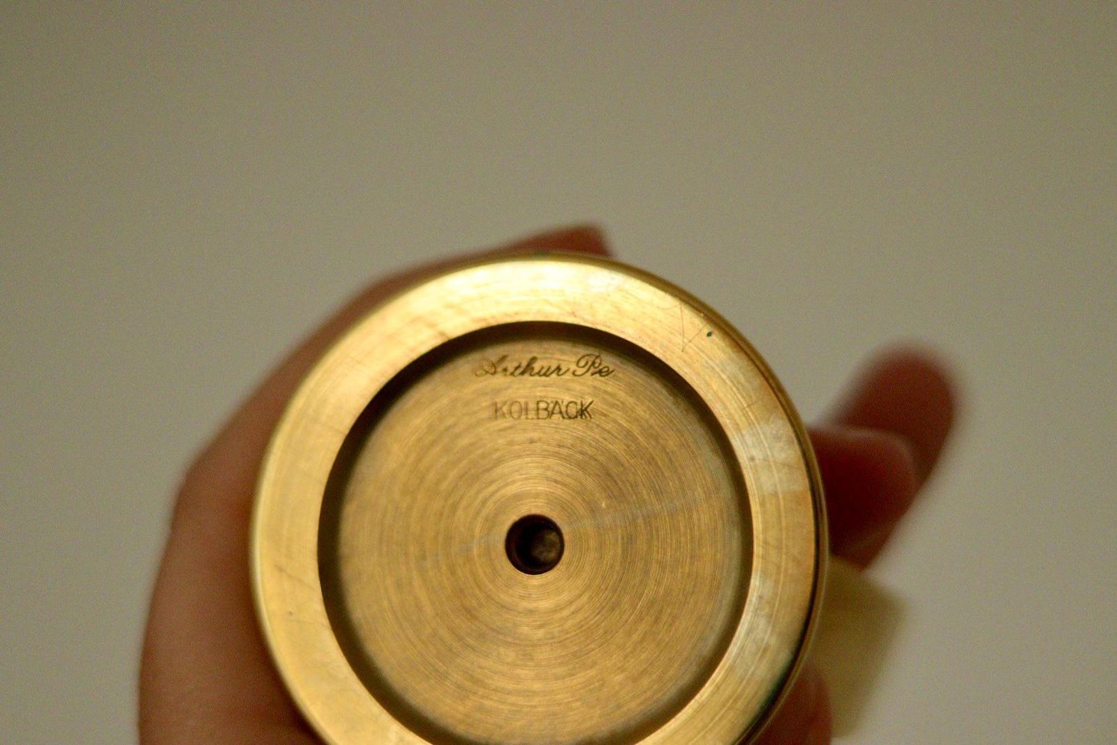 Pair Of Mid Century Swedish Brass Candle Holders By Arthur Pe Kolbäck photo vinterior