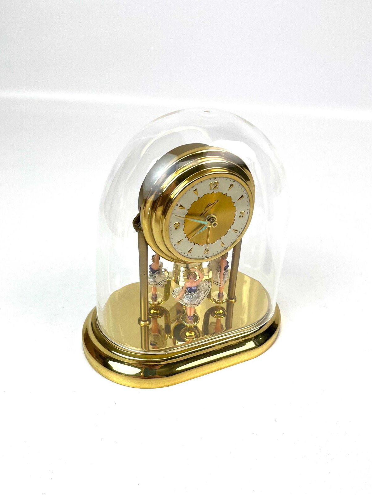 Rare Mid Century Ballerina Pendulum Wind Up Desk Clock By Schmid Nos In Box photo 324.0