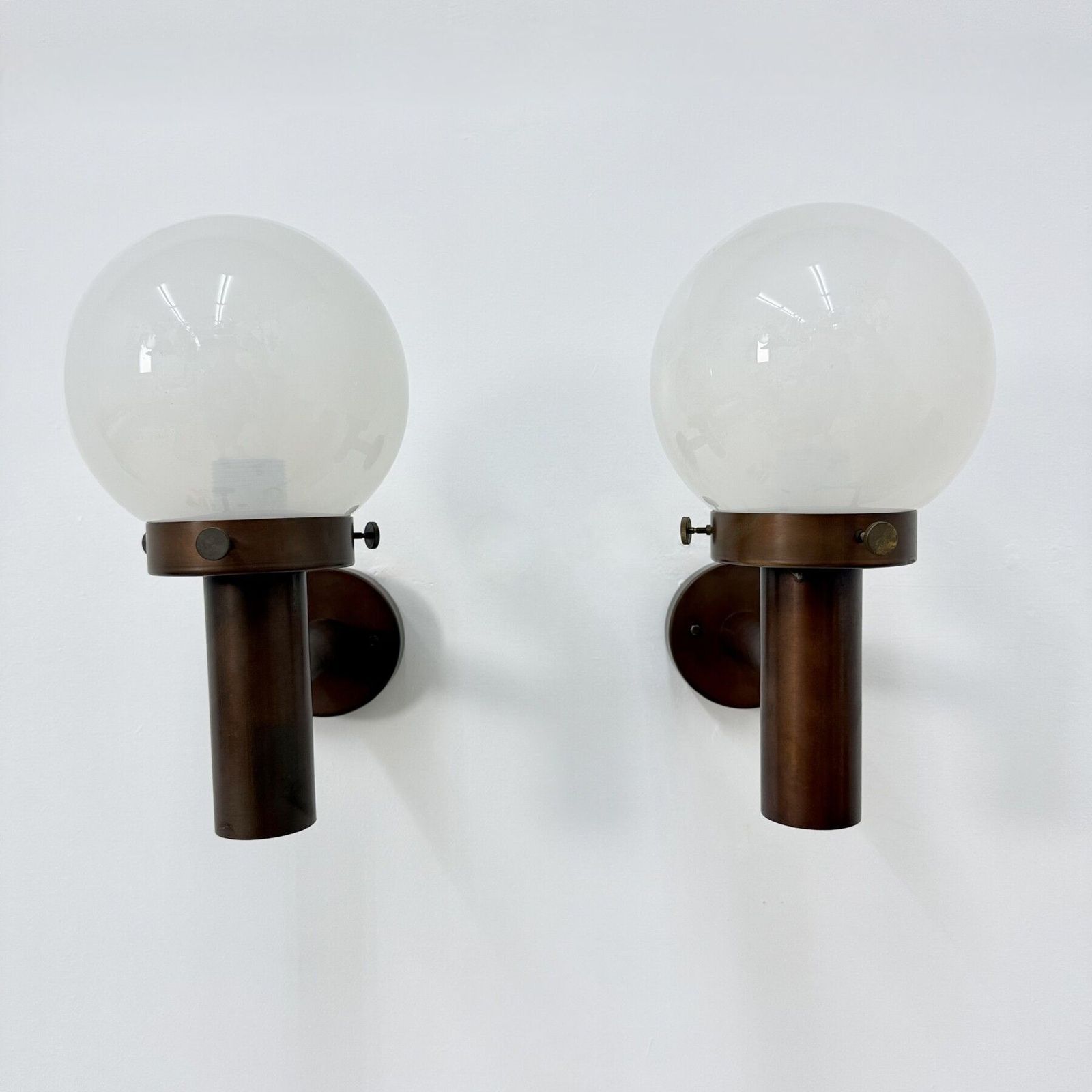 Set Of 2 Globe Glass Wall Lamps Sconces By Lisa Pape Sweden , 1970s photo 1925.0