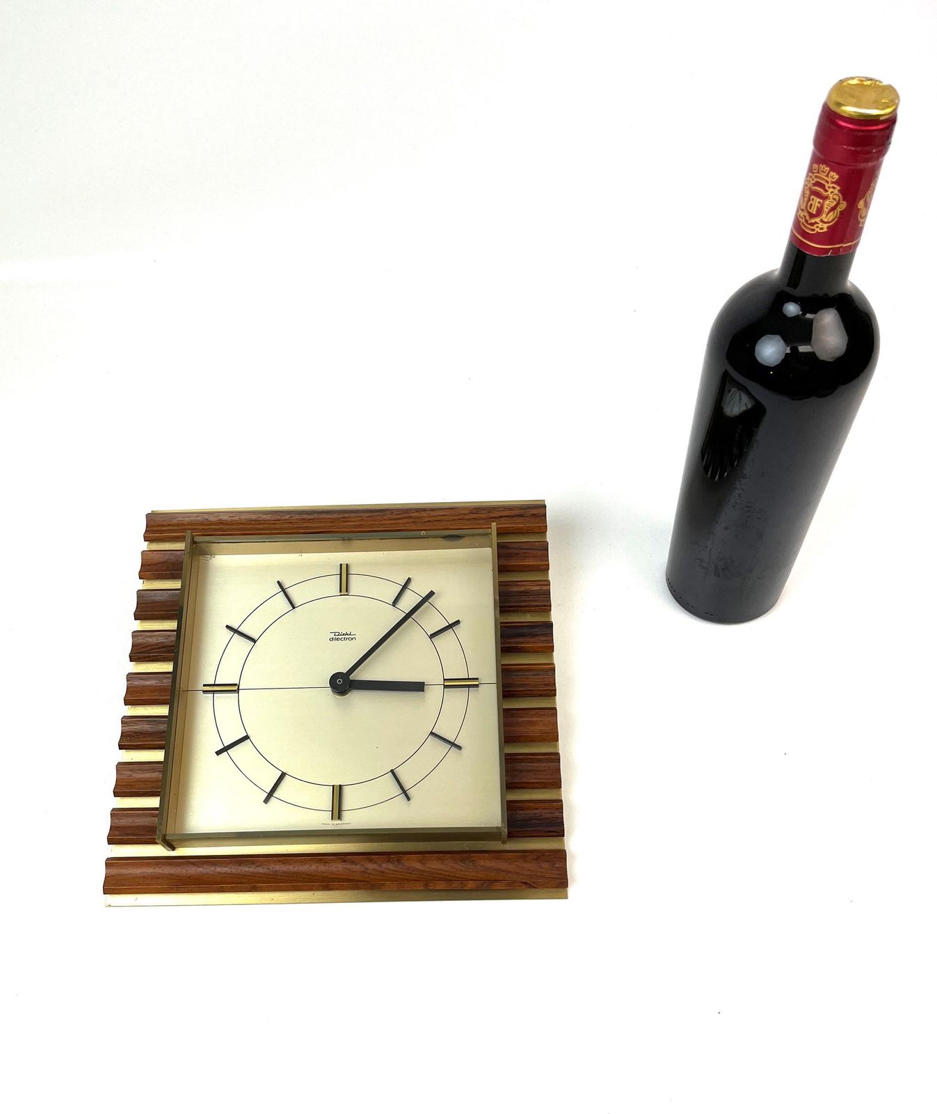 Rare Stunning Mid Century Danish Modern Teak Brass Wall Clock By Diehl photo buy