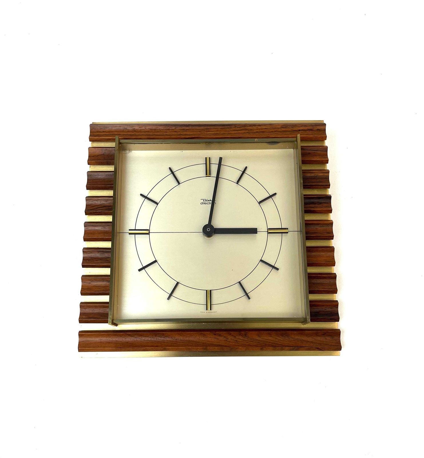 photo furniture Rare Stunning Mid Century Danish Modern Teak Brass Wall Clock By Diehl
